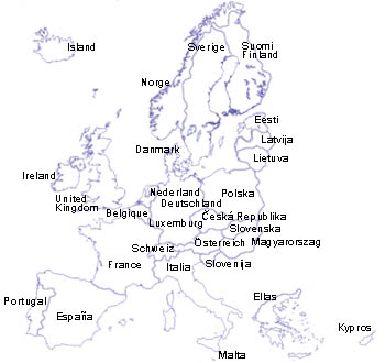Mapa Evropy